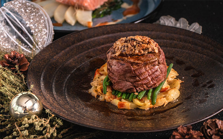 Pan-seared Beef Tenderloin with Potato Mille-feuille